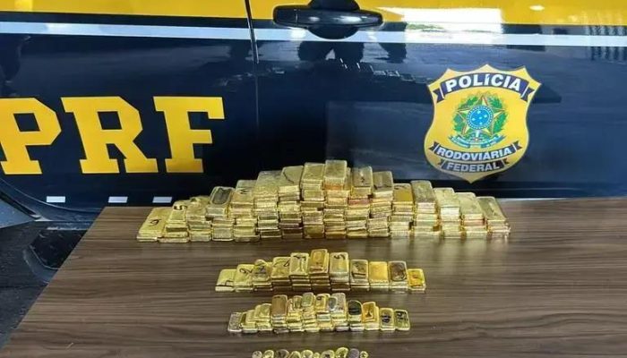 PRF apreende 103 kg de ouro irregular no Brasil