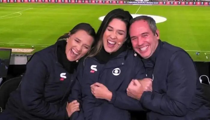 Renata Silveira revela sua gravidez ao vivo durante transmissão na Globo