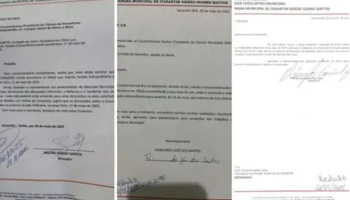 Três vereadores cancelam sessão extraordinária em Itarantim