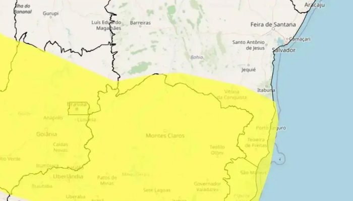 Vitória da Conquista em alerta amarelo para chuvas intensas até terça-feira